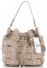 Vittoria Gotti Modna Torebka Skórzana Unikatowy Shopper Made in Italy Ziemista